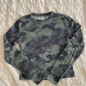 Nordstrom BP Camo Long-sleeve waffle tee, XS